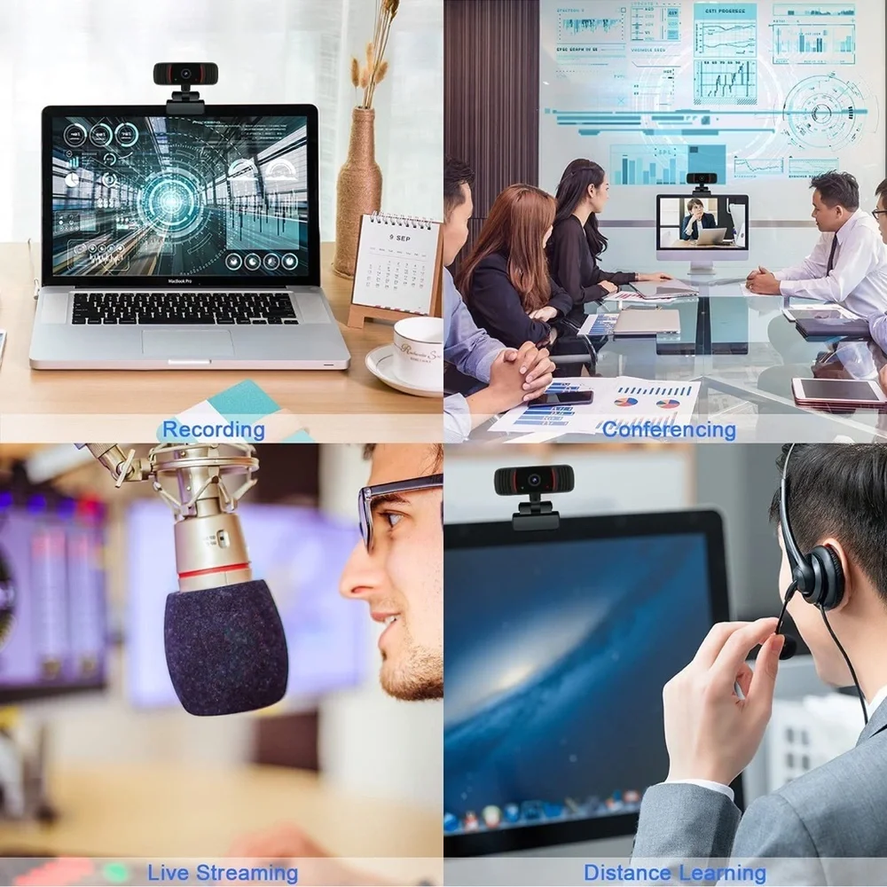 Webcam with Microphone for Desktop, Peteme 1080P HD USB Web Cameras